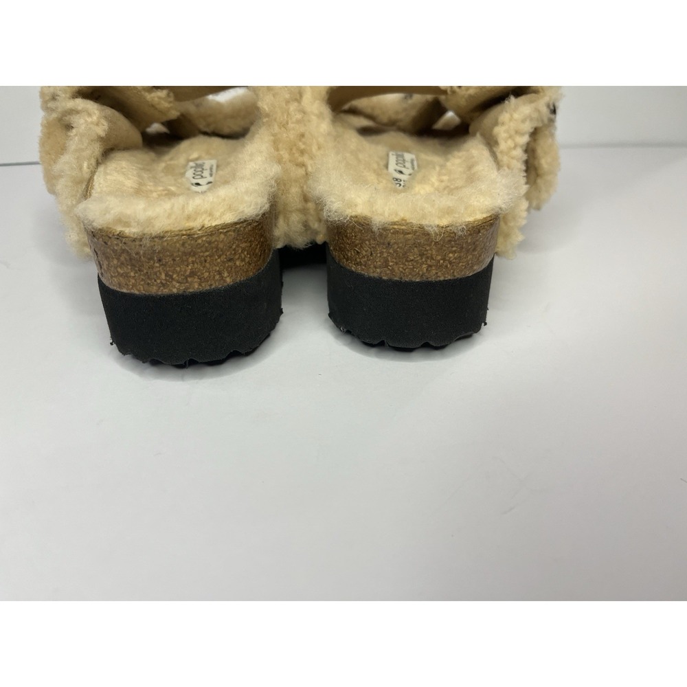 Birkenstock Papillio Teddy Shearling Arizona Big Buckle Slide Sandals Women 7 38 - Picture 6 of 9